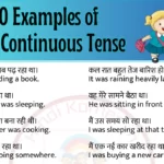 20 Past Continuous Tense Examples In Hindi English